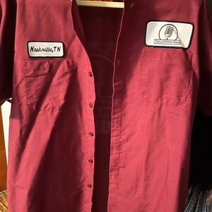 The Listening Room Men's Casual Button-Down Shirt - Burgundy